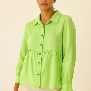 Blusa Verde De Lino