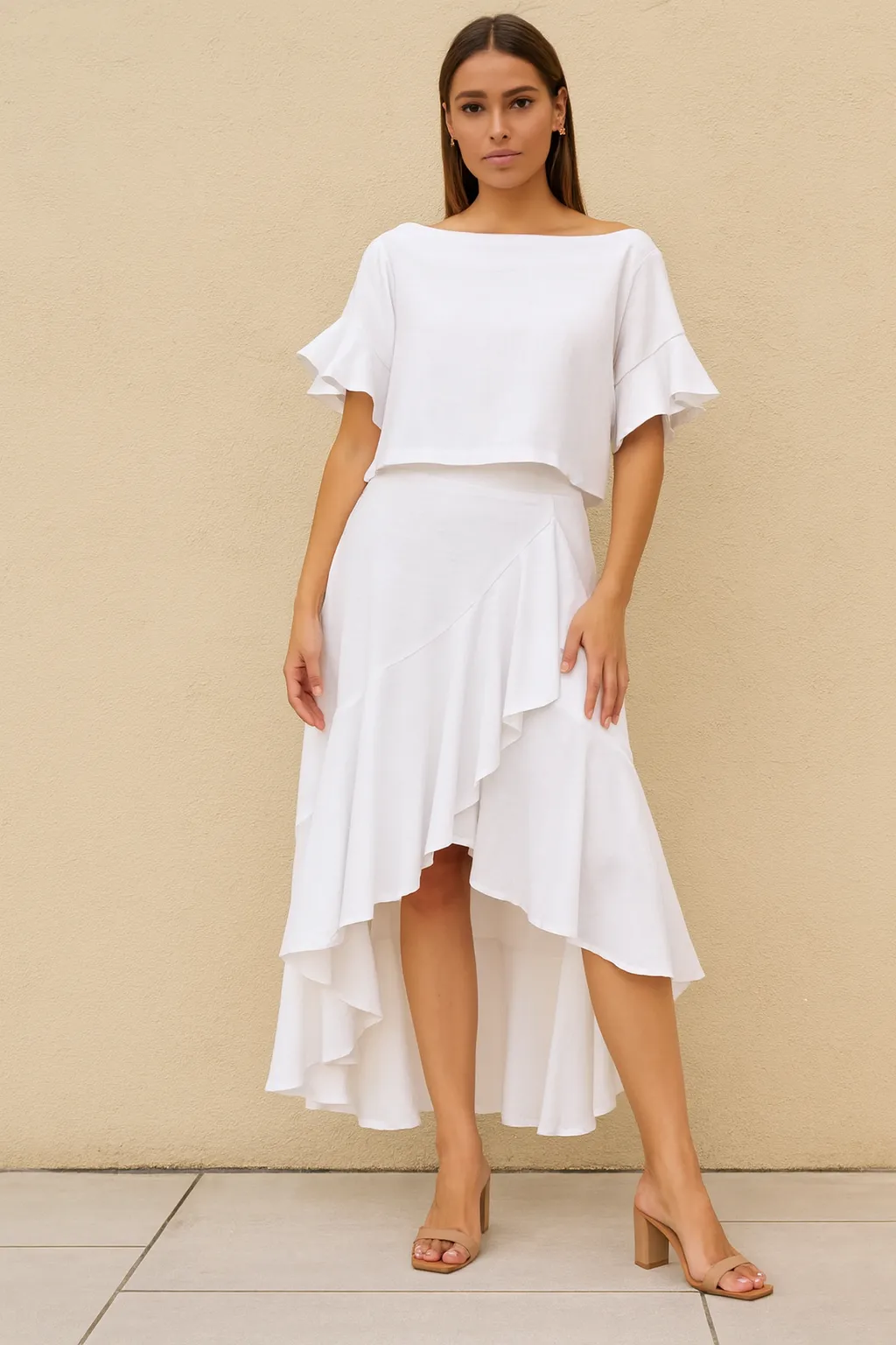 Set Zully, Falda y Blusa Blanca