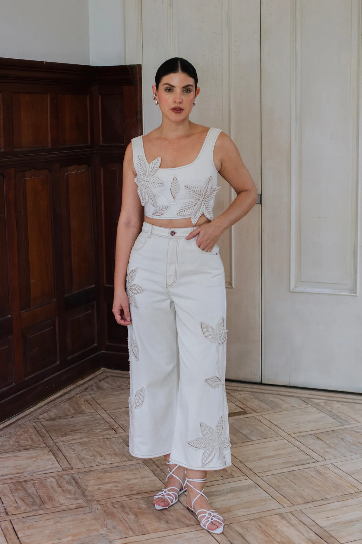 Top Ficus Beige de Hoja - Imagen 3